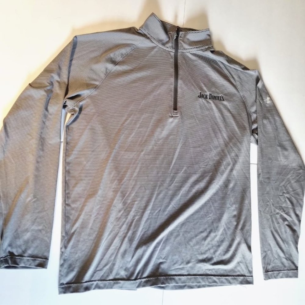 MENS XL UNDER ARMOUR HEATGEAR JACK DANIELS PULLOVER SHIRT 1/4 ZIP LONG SLEEVE